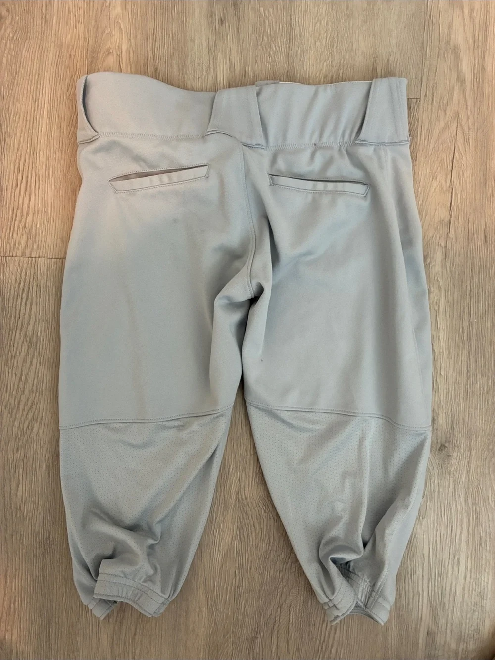 Nike Kids Light Gray Baseball Pants with Black Swoosh Knickers Medium